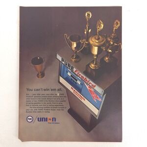 Vintage Pure Firebird Racing Gasoline Print Ad 76 Garage Wall Decor Collector